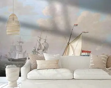 Tylko dziś VOC Schilderij met Nederlandse vlag (HQ) - Schilderijen van Jacob van Strij