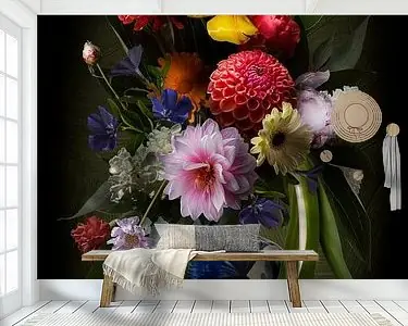 bloemenschilderij Royal trisha - bloem stilleven Premium