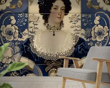 Tylko dziś Hollands tegeltableau met adelijke dame