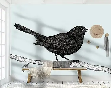 Pentekening van een merel Tani