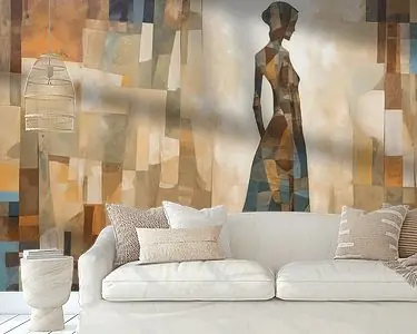 Schilderij Abstract Female Figure - "Peace" Popularny