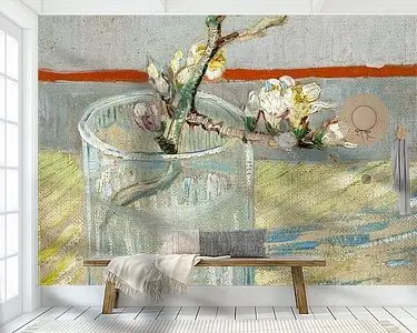 Vincent van Gogh. Bloeiende amandeltak in een glas Niska cena