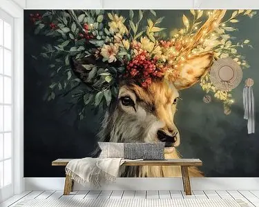 Hert gehuld in kerstsfeer Autentyczny