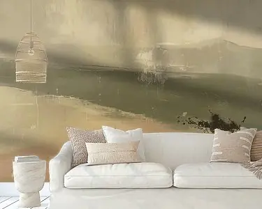 Modern en abstract landschap in aardetinten, Japandi stijl. Darmowa dostawa