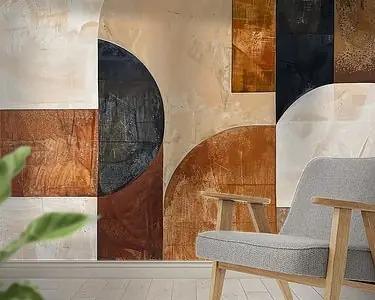 Geometrische abstractie in aardetinten (gezien bij vtwonen) Oferta