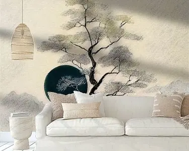 Zwrot pieniędzy Japandi Art \\/ WabiSabi Art - Rustig Japans Landschap