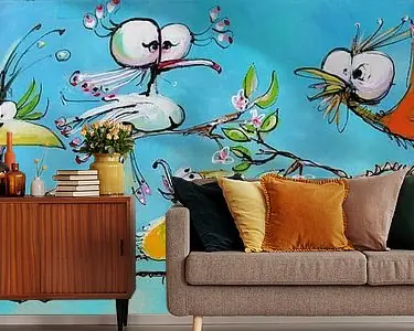 Vrolijke Paradijs Vogels Acryl schilderij Ostatnia szansa