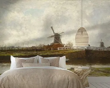 Nowość Gezicht op de Molen en de Brug aan de Noordwest Buitensingel te Den Haag, Jacob Maris