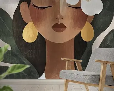 Modern portret in aardetinten Autentyczny