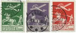 Oferta Denemarken 1925 - Luchtpost AFA 144-146 - Cancelled set