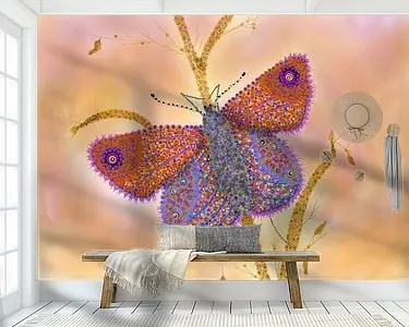 Pointillisme kunstwerk VLINDER Oryginalny