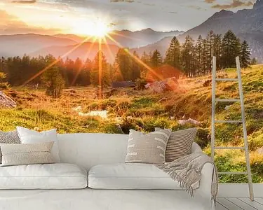 Tani Berglandschap "Zonsondergang in de bergen"