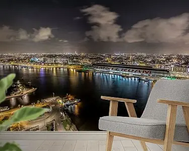 Zwrot pieniędzy Uitzicht over Amsterdam Centraal Station, uitzicht vanaf A'DAM toren