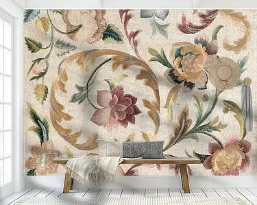 Geborduurd paneel met bloemen, Italië Rabat