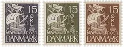Denmark - Stamp from print test karavel AFA C-E - Global offer - 3 single stamps Popularny