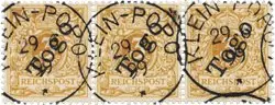 Bezpieczna płatność Duitse kolonies 1898 - Michel 1e - Strip van drie - Gebruikt