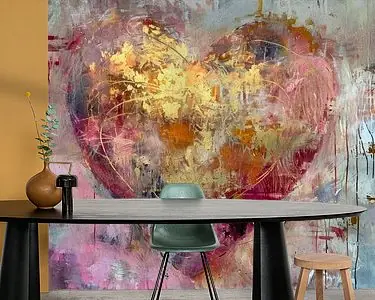 Oferta limitowana Gouden Hart - Dromerig Roze Abstract Schilderij