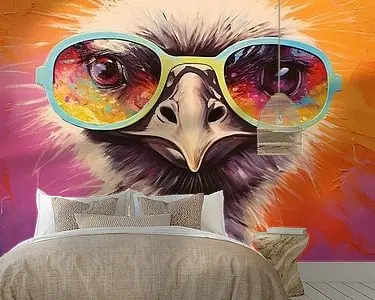 Wysoka jakość Trendy Struisvogel | Kleurrijk Dierportret