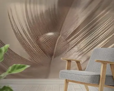 Abstractie: Zachte pastelkleurige veer met waterdruppeltje Szybka dostawa