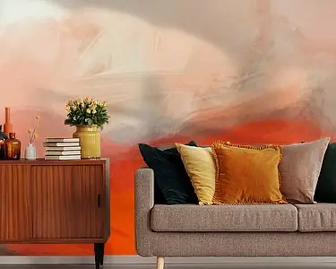 Abstract schilderij 4 Landschap in rood oranje Tani