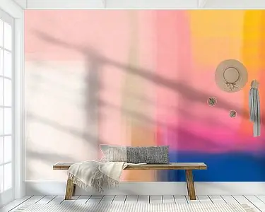 Pop van kleur. Colorblocking in pastel- en neonkleuren. Roze, wit, blauw, geel, terra Ekspresowa dostawa