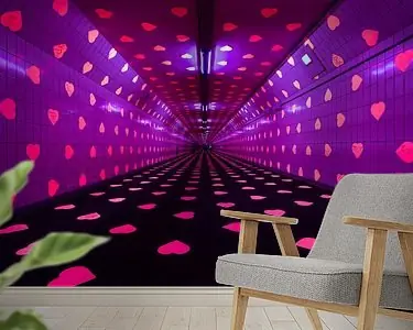 Popularny De Maastunnel in Rotterdam als Tunnel of Love