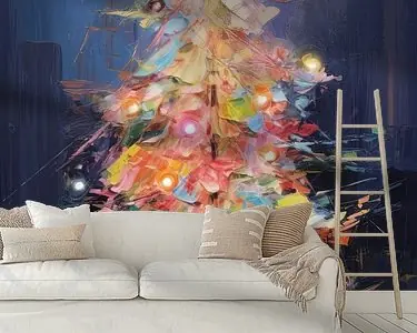 Kleurrijke, moderne en abstracte kerstboom Tylko dziś