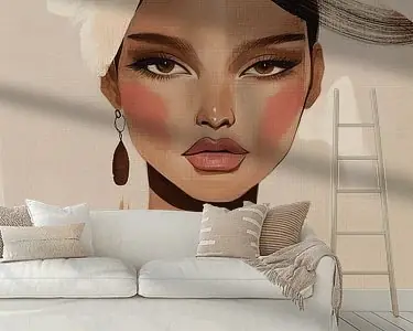 Modern portret in aardetinten Tani