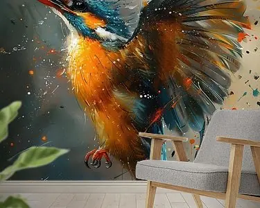 Ijsvogel Schilderij | Ijsvogel Kunst | Schilderij Vogel Ostatnia szansa