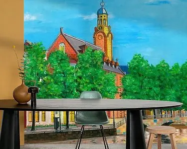 Szybka dostawa Leiden schilderij Academiegebouw