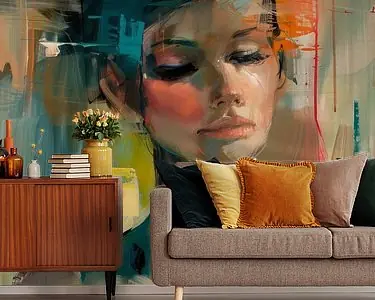 Kleurrijk modern en abstract portret Oferta limitowana