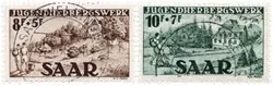 Autentyczny Duitsland / Saar 1949 - MICHEL 262-263 - Gebruikt