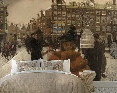 Amsterdam Schilderij, De Singelbrug bij de Paleisstraat in Amsterdam Niska cena