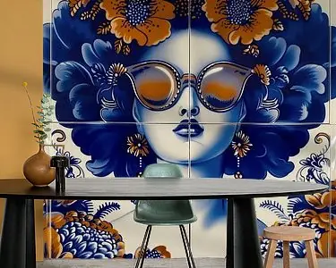 Nowość Hollands tegeltableau met hip meisje