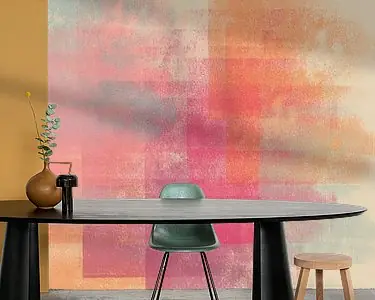 Tani Abstracte wabi-sabi in pastelgeel, roze, beige, lichtblauw II