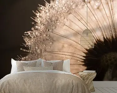 Warmebruin en champagne tinten: Licht valt door een paardenbloem Ekspresowa dostawa