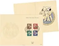 Darmowa dostawa Duitsland Oost 1951 - Michel 289/292 - Officiële vouwkaart - Gebruikt