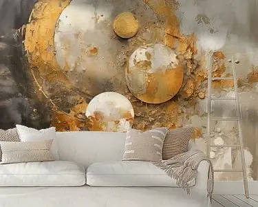 Goud en Aardetinten - Rustgevend Abstract Schilderij Bezpieczna płatność