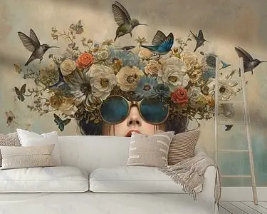 Ekspresowa dostawa Portret met Bloemen en Vogels