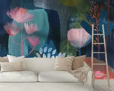 Kleurrijk botanisch abstract Bezpieczna płatność