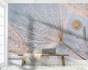 Panorama van druppeltjes licht blauw Oryginalny