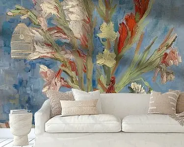 Ostatnia szansa Vaas met tuingladiolen en Chinese asters