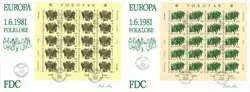 Faeröer 1981 - AFA 57-58 - 1e dag-envelop met Velletje Promocja