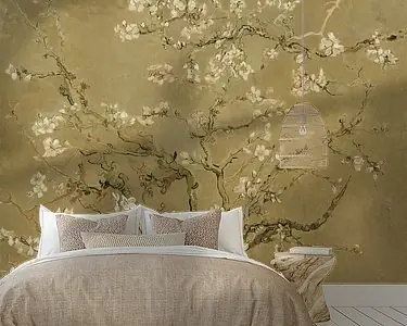 Premium Amandelbloesem van Vincent van Gogh (Khaki)