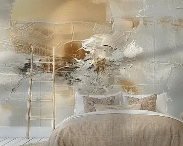 Modern abstract in wabi-sabi stijl met gouden accent Popularny