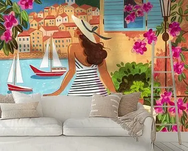 Szybka dostawa Reis poster vrouw in Saint-Tropez, Frankrijk