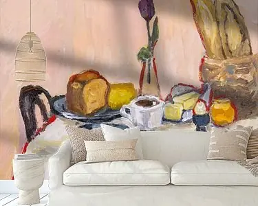 Ontbijt met koffie en baquette Szybka dostawa