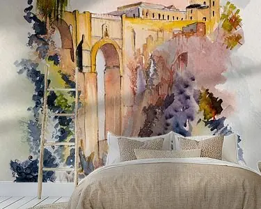 Wyprzedaż Puente Nuevo in Ronda | Andalusie Spanje | Aquarel schilderij