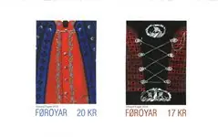 Faroer Eilanden - Nationale Klederdrachten - Postfrisse set van 2 zelfklevend Oryginalny