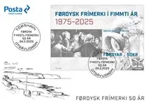 Promocja Faroer Islands - 50 jaar postzegels - FDC